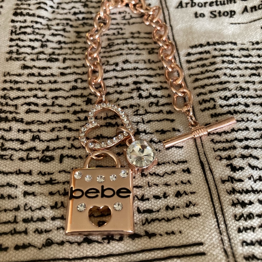 Bebe Rhinestone Charm Bracelet - Picture 5 of 10